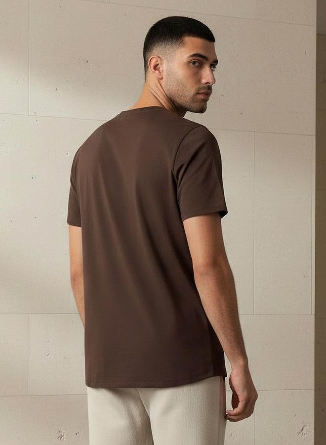 Iconic Men Slim Fit Round Neck Short Sleeve Slogan Print T-shirt - Image 3