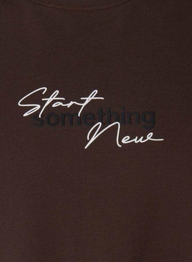 Iconic Men Slim Fit Round Neck Short Sleeve Slogan Print T shirt - Image 4