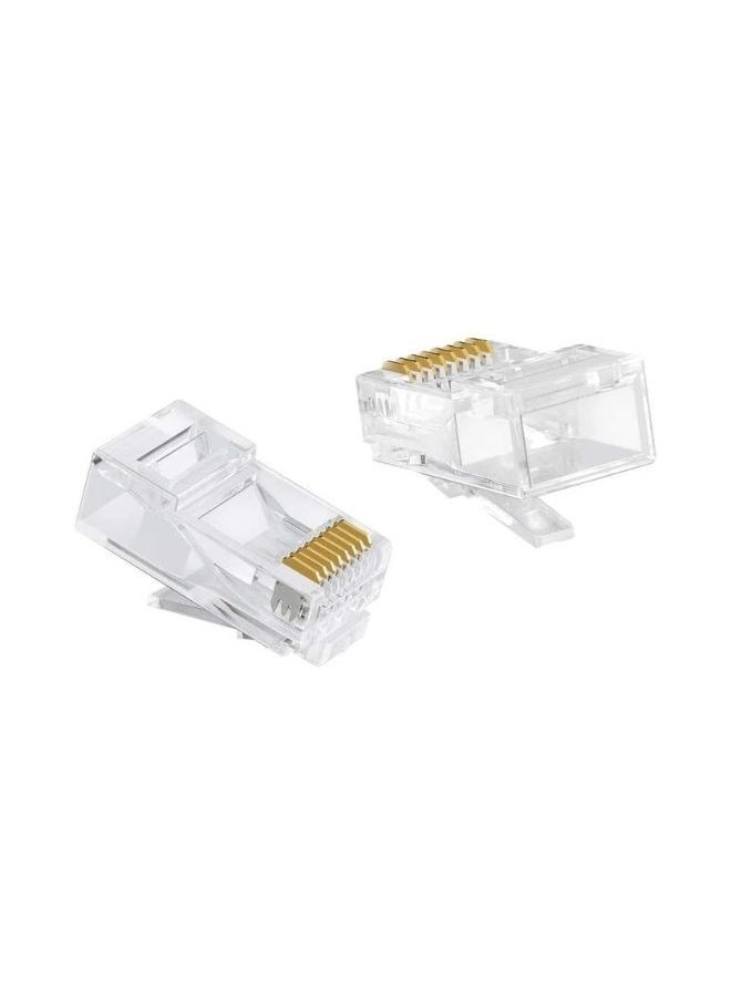 XLT - Cat6 RJ45 Ethernet Cable Crimp Connectors, UTP Network Plug for Solid Wire and Standard Cable - 100 pcs - Image 1
