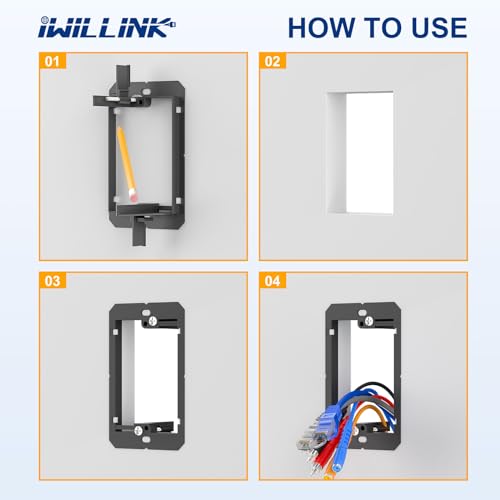 Iwillink Low Voltage Mounting Bracket (1-Gang, 10 Pack) for Single Gang Wall Plate, Telephone Wires, Network Cables, HDMI, Coaxial, Speaker Cables - Image 4