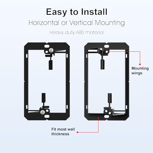 Iwillink Low Voltage Mounting Bracket (1-Gang, 10 Pack) for Single Gang Wall Plate, Telephone Wires, Network Cables, HDMI, Coaxial, Speaker Cables - Image 3