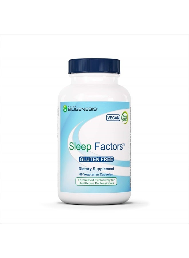 Nutra BioGenesis Sleep Factors - Sleep Aid Supplement for Adults with Melatonin, Magnesium, Valerian Root, GABA & L-Theanine, Natural Sleeping & Rest Support - 60 Veggie Capsules - Image 1