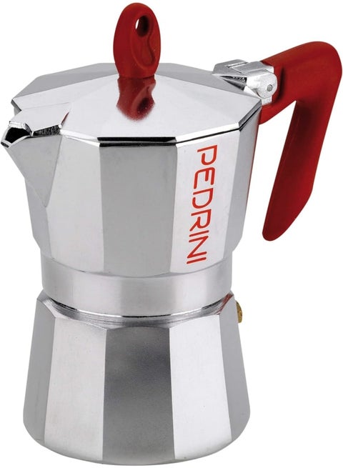 Pedrini Kaffettiera Coffeemaker, 3 Cups, Polished Alaminum, 9083