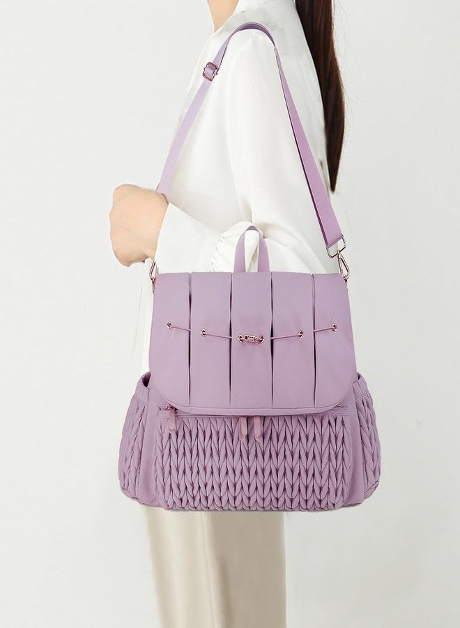 SONARIN Convertible Diaper Bag Backpack Waterproof Nappy Changing Bag Travel Mummy Bag with Changing Pad & Shoulder Strap(Purple) - Image 2