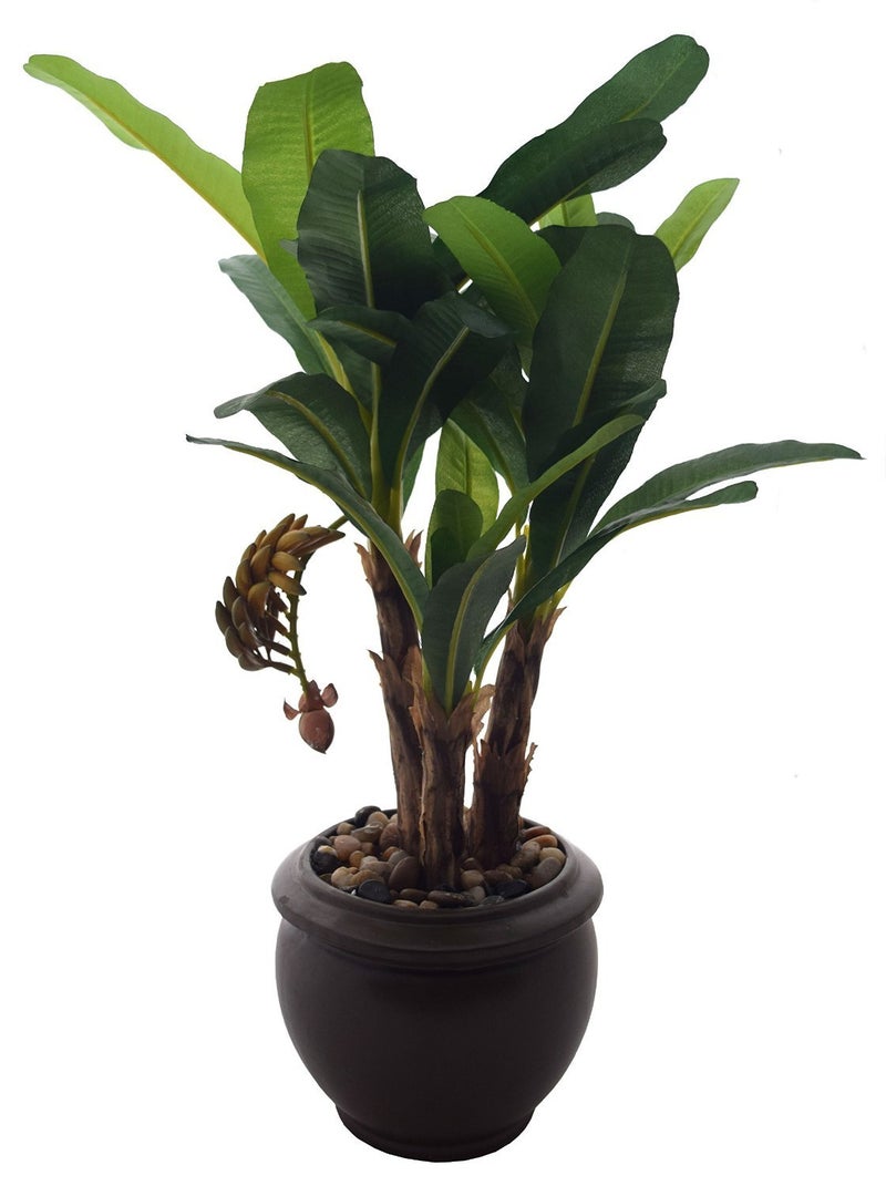 Fourwalls Bonsai Banana Plant (33 Leafs, 47 cm, Mixed Material, Green) - Image 4