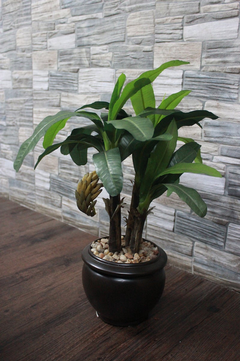 Fourwalls Bonsai Banana Plant (33 Leafs, 47 cm, Mixed Material, Green) - Image 2