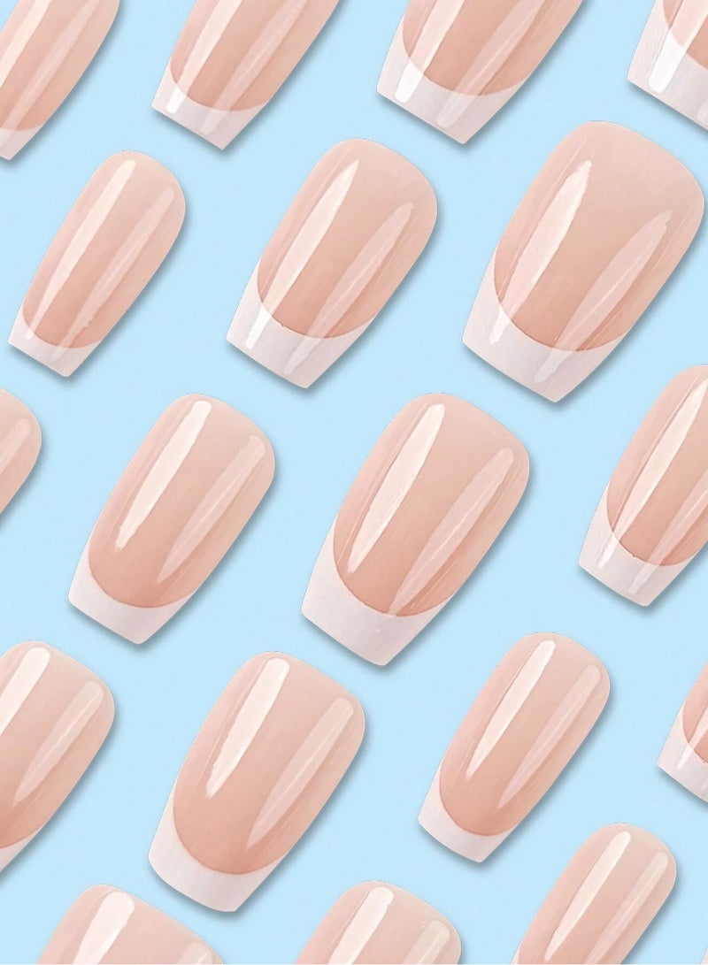 24 Pcs French Press On Nails Set – Elegant Design - Image 3