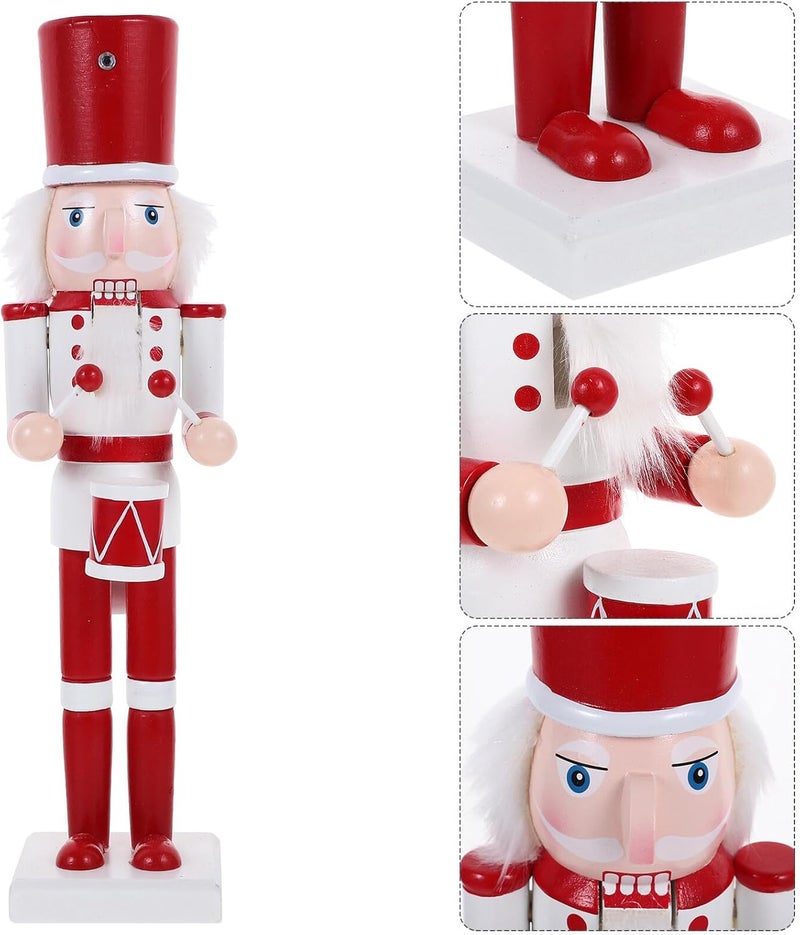 STAHAD Christmas Wooden Nutcracker Soldier Drummer Figurine 25cm Decorative Xmas Ornament for Home and Party Seasonal Décor - Image 5