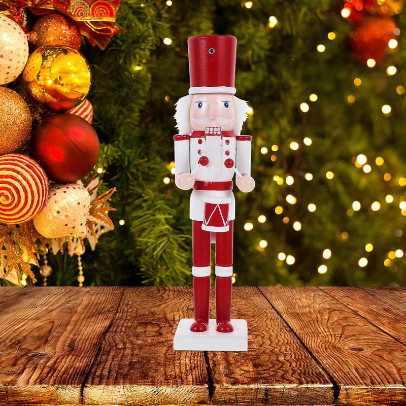 STAHAD Christmas Wooden Nutcracker Soldier Drummer Figurine 25cm Decorative Xmas Ornament for Home and Party Seasonal Décor - Image 4