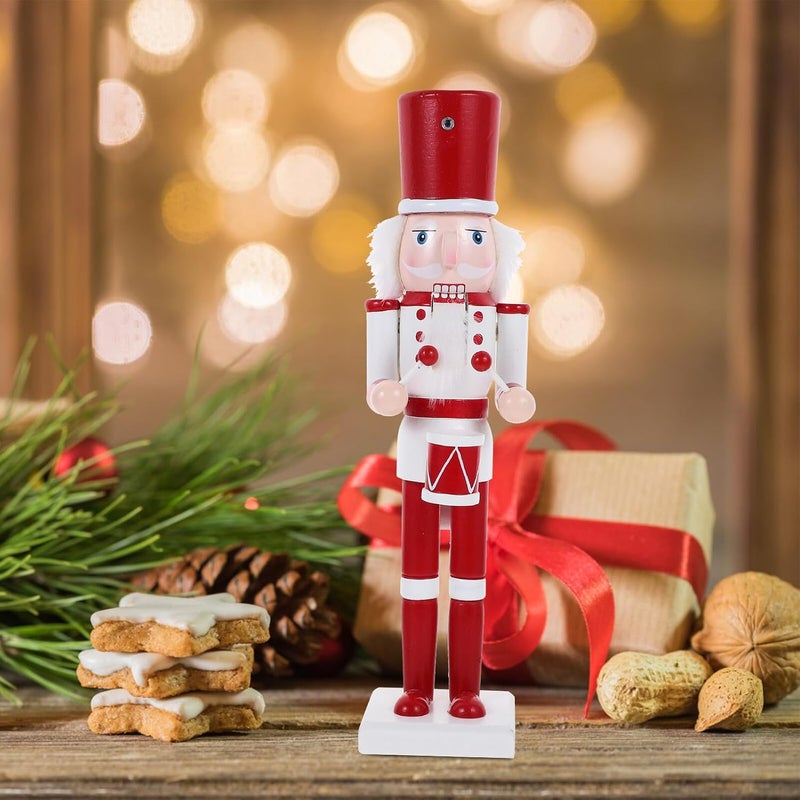 STAHAD Christmas Wooden Nutcracker Soldier Drummer Figurine 25cm Decorative Xmas Ornament for Home and Party Seasonal Décor - Image 2