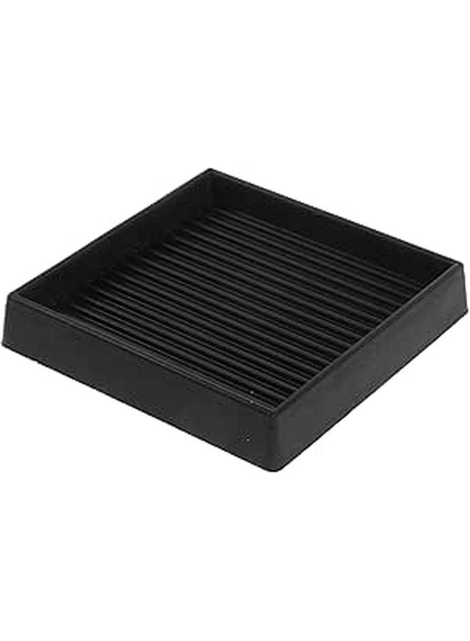 Rubber Furniture Coaster Square 3 Inch Anti Skid Chair Wheel Stopper Floor Protector Pads - Image 1