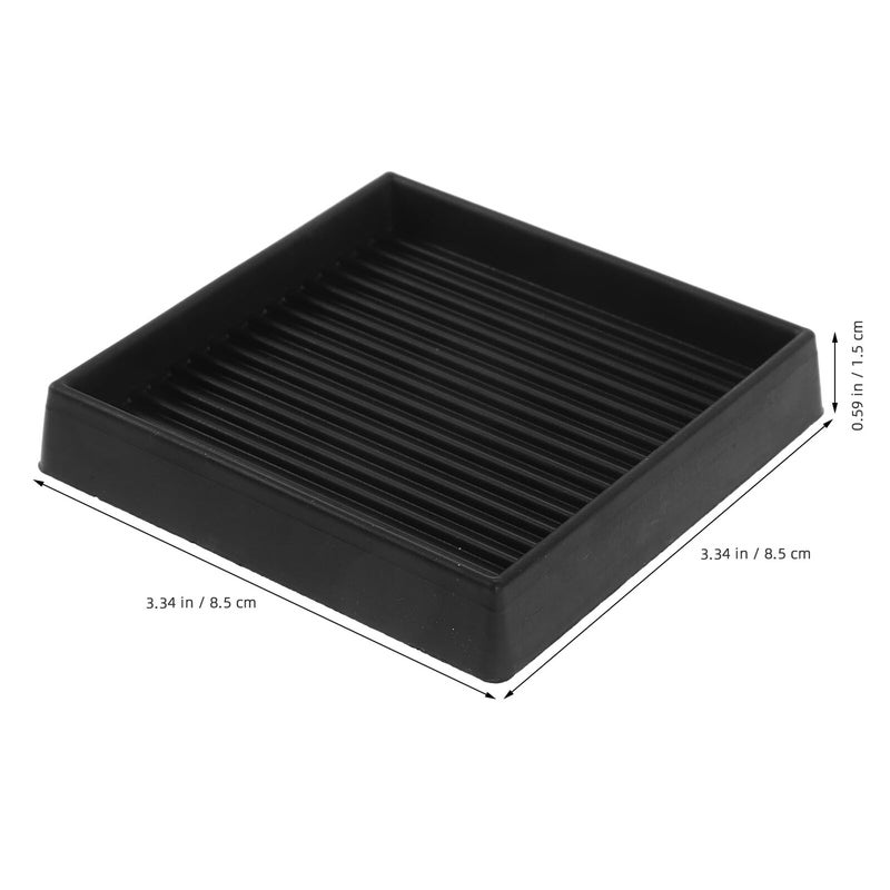 Rubber Furniture Coaster Square 3 Inch Anti Skid Chair Wheel Stopper Floor Protector Pads - Image 3