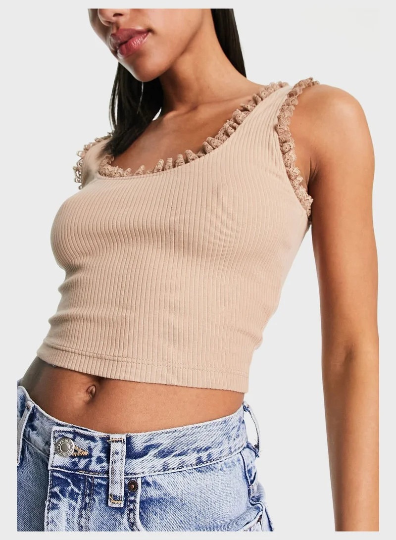 Miss Selfridge 2 Pack Lace Detail Top
