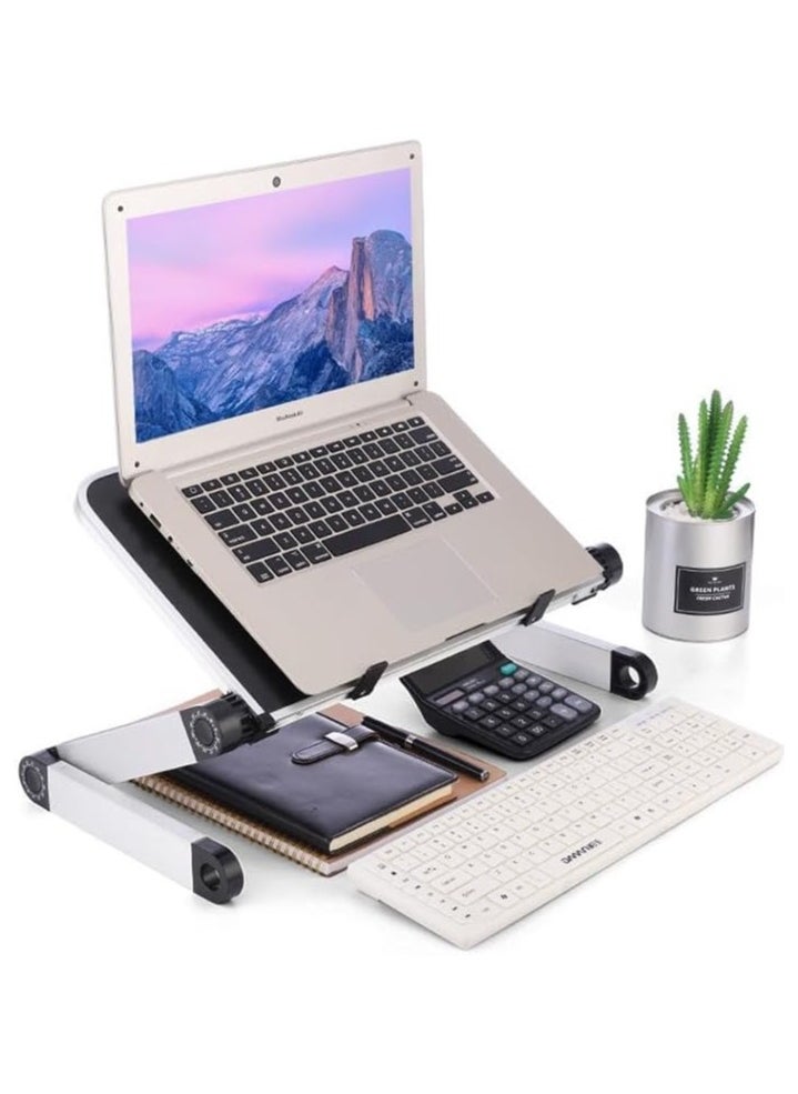 XICEN - Height Adjustable Laptop Table  with Cooling Fan, Foldable Notebook Computer Holder, for Bed Sofa Office - Image 1