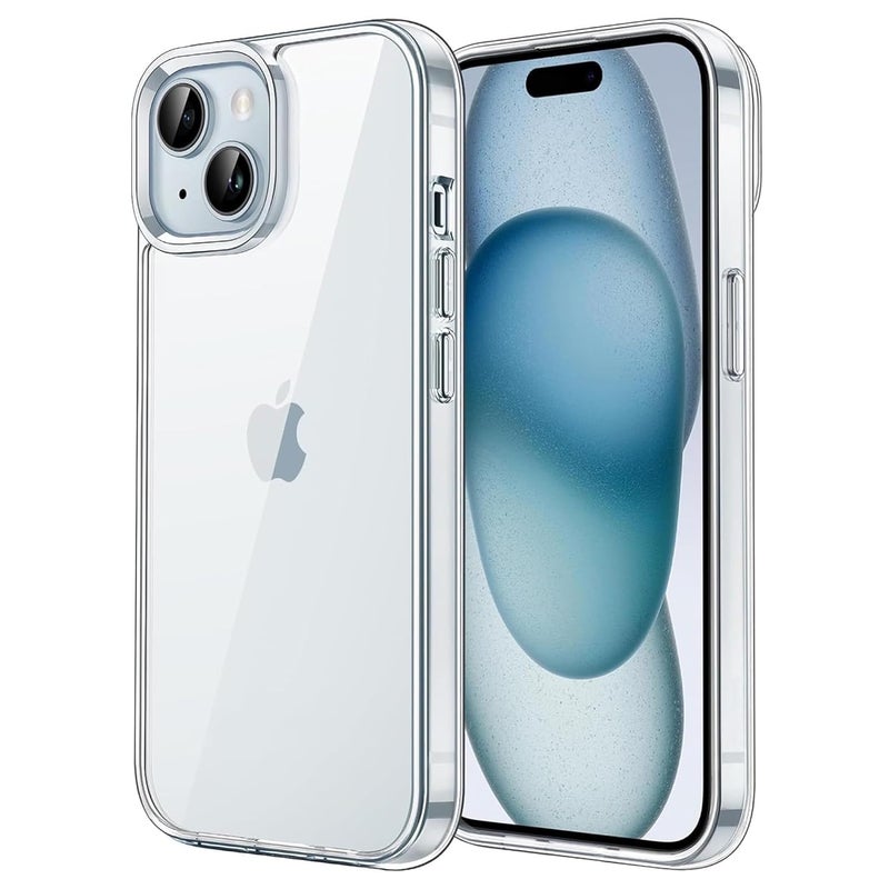 Sounce Back Cover Case for iPhone 15, Shockproof Scratch-Resistant TPU Hard Clear Back Case with Military-Grade Drop Protection [Crystal Transparent] - Image 1