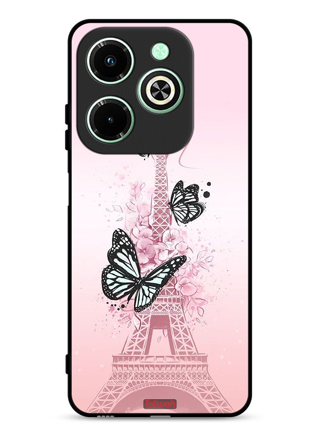 Tolwak Infinix Hot 40i 4G Protective Case Cover Butterflies On Eiffel Tower - Image 1