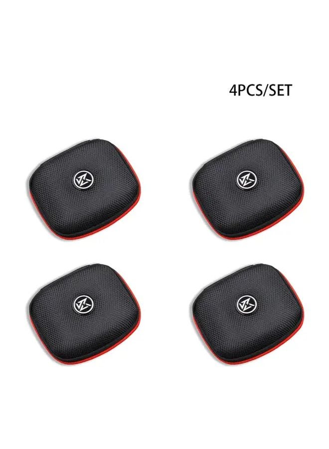 4PCS Black Small Earplug Bag Lightweight Headphone Storage Case Portable Zipper Pouch - Image 1