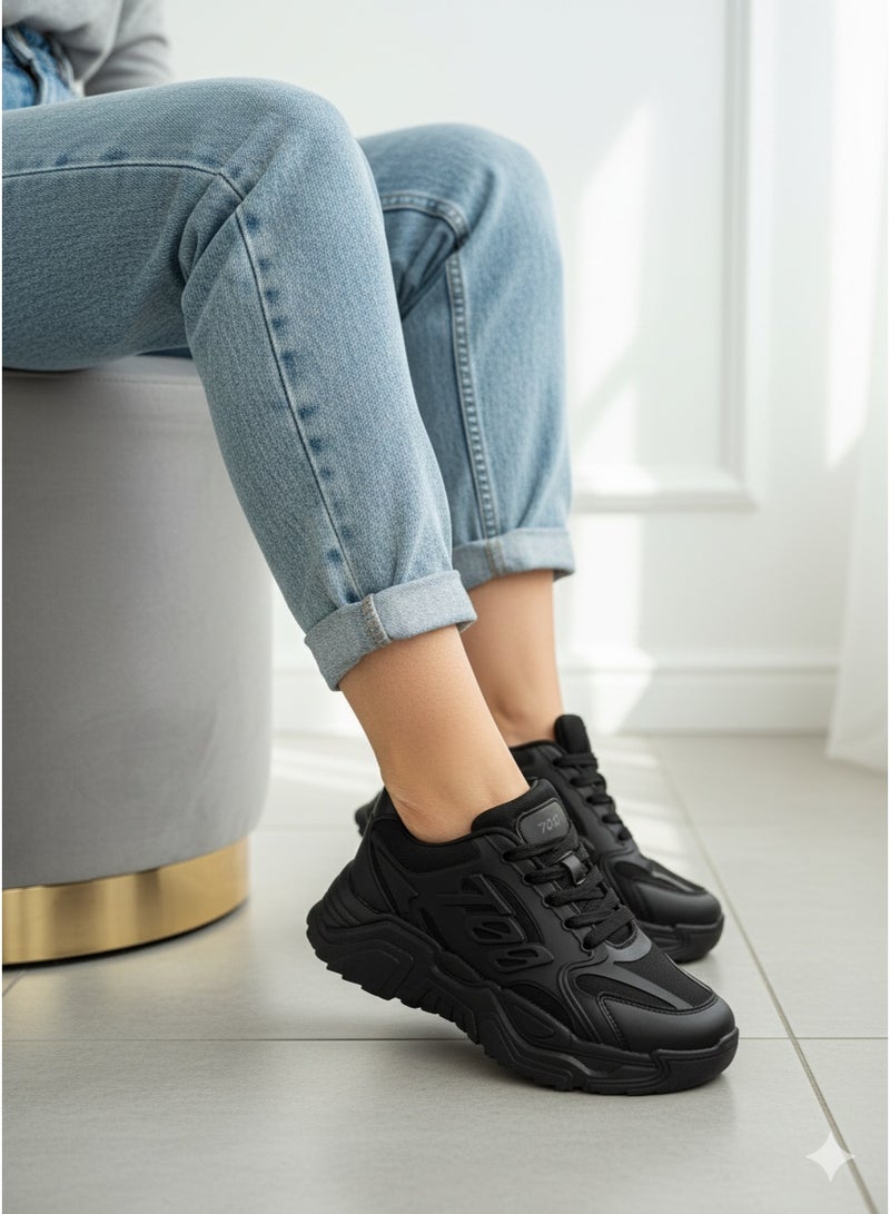 Vbranda Trendy chunky sneakers offering a sporty look L-1042-BLACK - Image 1