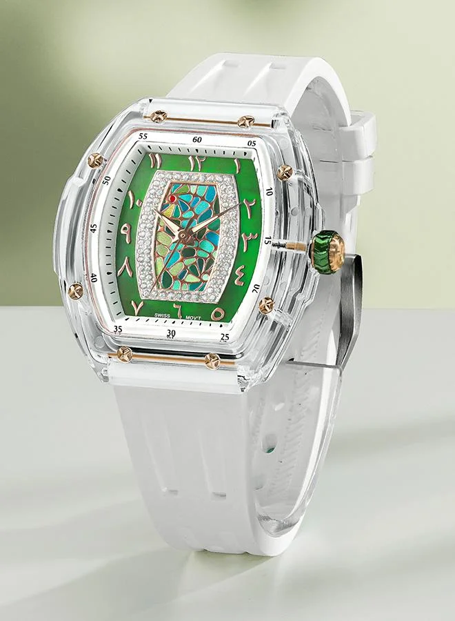 TSAR BOMBA Nucleus Femme Series 35mm Women's Watch with White Premium Rubber Strap