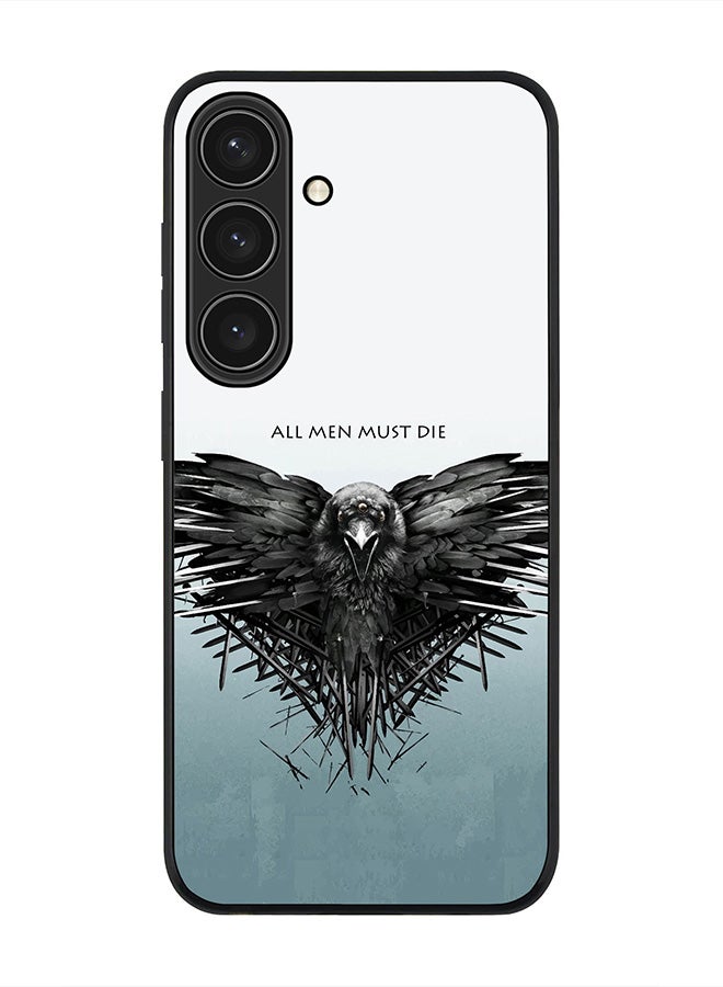 Stylizedd Rugged Black edge case for Samsung Galaxy S24, Slim fit Soft Case Flexible Rubber Edges Anti Drop TPU Gel Thin Cover- GOT All Men Must Die - Image 1