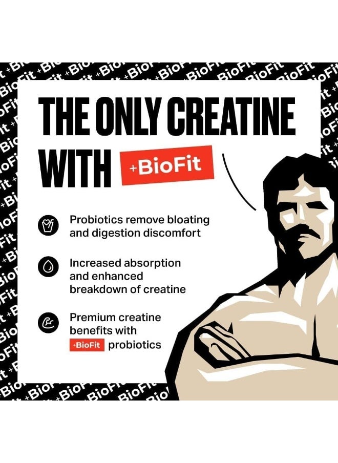 Old School Labs - Classic CREATINE - Worldâ€™s First Probiotic Infused Creatine Monohydrate for Muscle Size, Strength, Immune Boost, Brain Health, And Gut Optimization, Unflavored, 300g Powder And Scoop - Image 1
