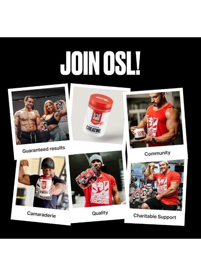 Old School Labs - Classic CREATINE - Worldâ€™s First Probiotic Infused Creatine Monohydrate for Muscle Size, Strength, Immune Boost, Brain Health, And Gut Optimization, Unflavored, 300g Powder And Scoop - Image 1