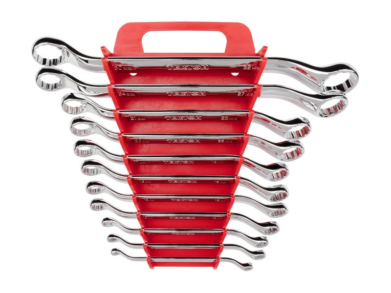 TEKTON 45-Degree Offset Box End Wrench Set with Holder, 11-Piece (6-32 mm) | WBE24411 - Image 1