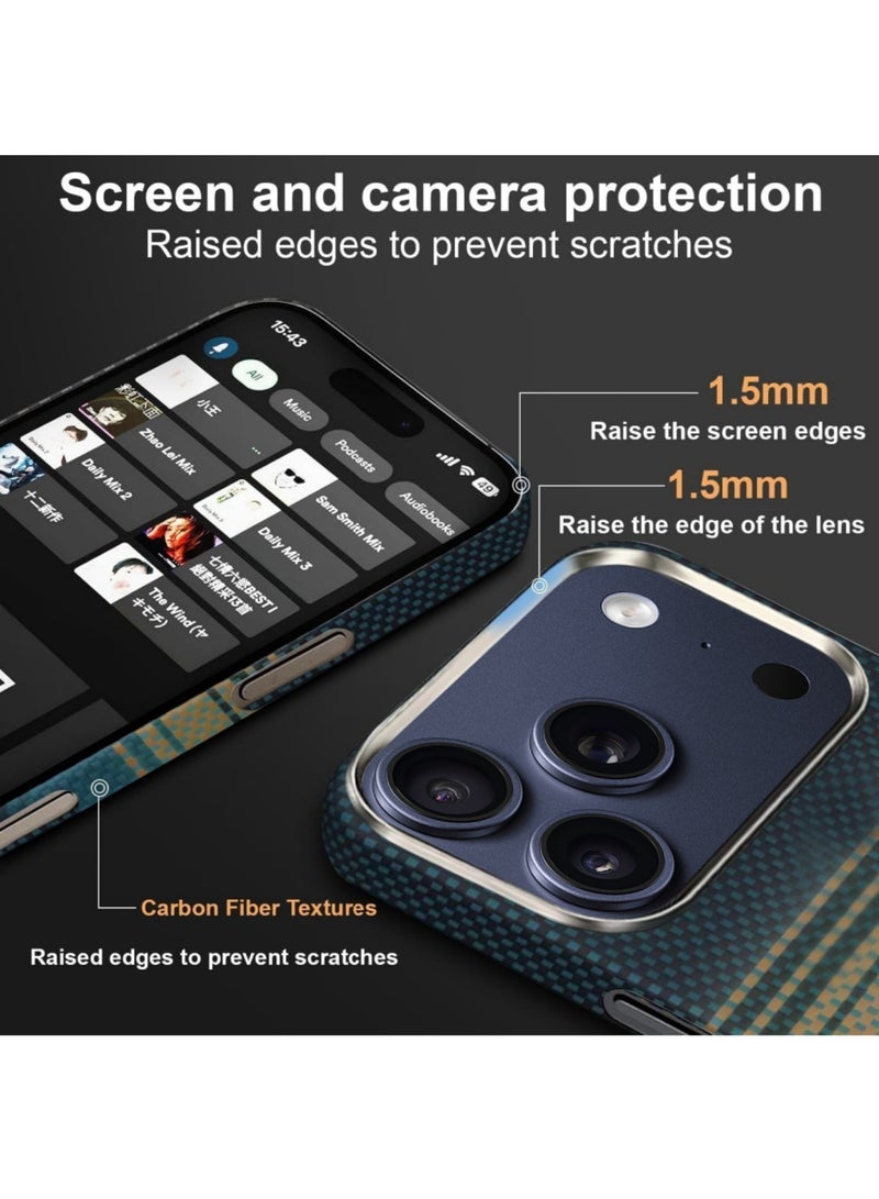 اووكاي جراب لهاتف iPhone 17 Pro Max متوافق مع MagSafe، جراب رفيع وخفيف الوزن مع ملمس بدون غطاء (أزرق شروق القمر) - Image 2