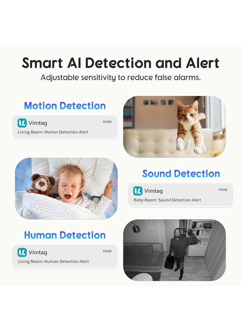 Vimtag Vimtag FI-362C 2MP CCTV Camera for Home 2.4gHz WiFi 360 Degree 1080P Security Camera for Shop Indoor Baby Night Vision 2-Way Audio Cloud Storage/SD Card Support 2 Years Warranty  - Image 3