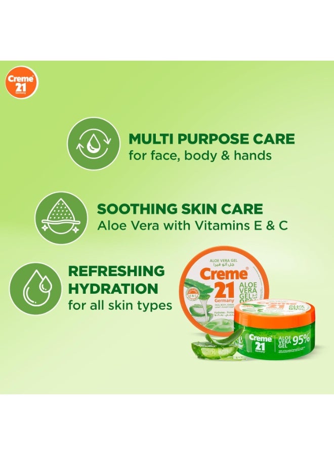 Creme 21 Aloe Vera Gel for Face, Body, Hands - 300ml - Image 3