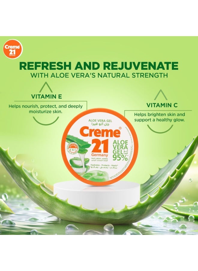 Creme 21 Aloe Vera Gel for Face, Body, Hands - 300ml - Image 2