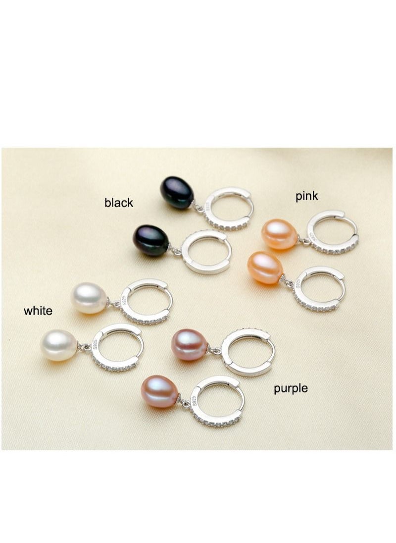 MissTiara Freshwater White Pearl Drop Earrings S925 Sterling Silver Dangle Pearl Earrings for Women  - Image 5