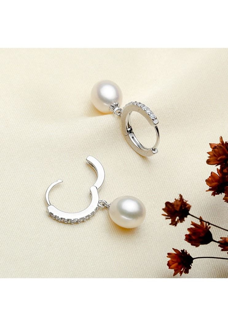 MissTiara Freshwater White Pearl Drop Earrings S925 Sterling Silver Dangle Pearl Earrings for Women  - Image 3