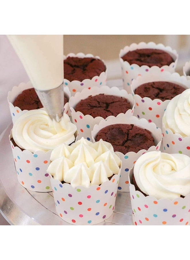 إي سي في في 100 قطعة من أدوات تزيين الكيك على شكل نافورة ثلج وحلوى ناعمة وحقيبة تزيين الخبز وحقيبة أنابيب للاستخدام مرة واحدة، بيضاء، صغيرة 16 × 25 سم - Image 3