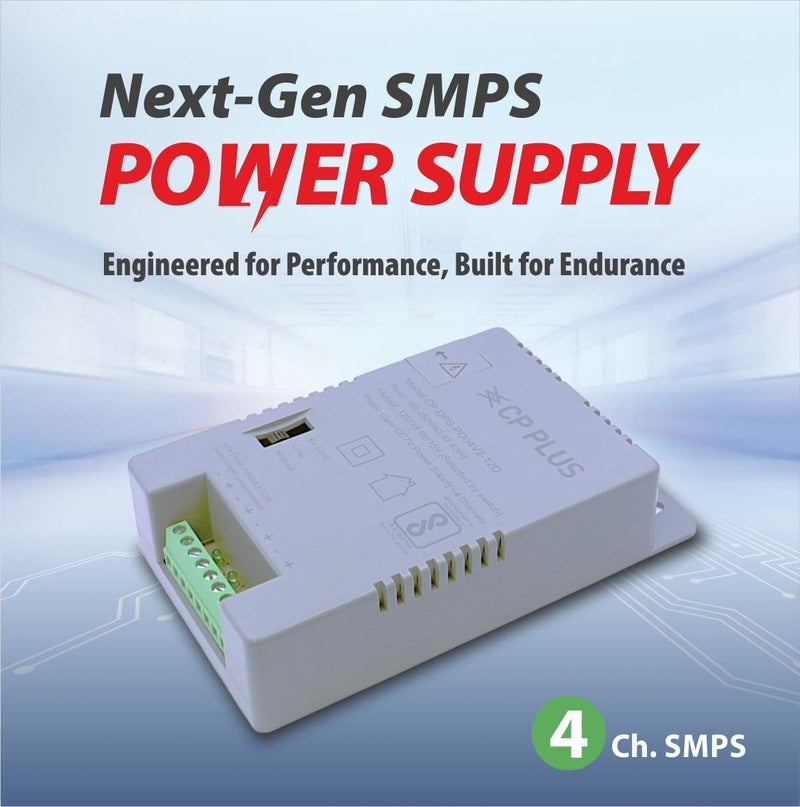 CP PLUS مزود طاقة CCTV 4 قنوات SMPS | محول عالي الكفاءة 12V 3A مع مؤشرات LED | فلتر EMI | حماية من الحمل الزائد والدوائر القصيرة | للاستخدام مع كاميرات المراقبة | CP-DPS-PD04V2-12D - Image 5