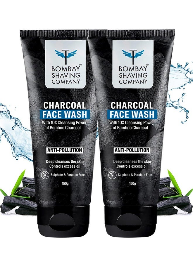BOMBAY SHAVING COMPANY Charcoal Facewash For Men | 150G X 2 | Excess Oil Control Face Wash  - Image 1