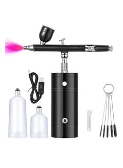 SYOSI Airbrush Kit Mini Air Compressor Airbrush Kit USB Rechargeable Airbrush Dual-Action Cordless Airbrush Rechargeable Mini Air Compressor Airbrush for Cake Nail Makeup  - Image 1