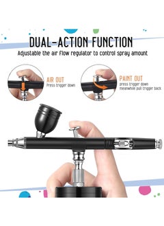 SYOSI Airbrush Kit Mini Air Compressor Airbrush Kit USB Rechargeable Airbrush Dual-Action Cordless Airbrush Rechargeable Mini Air Compressor Airbrush for Cake Nail Makeup  - Image 2