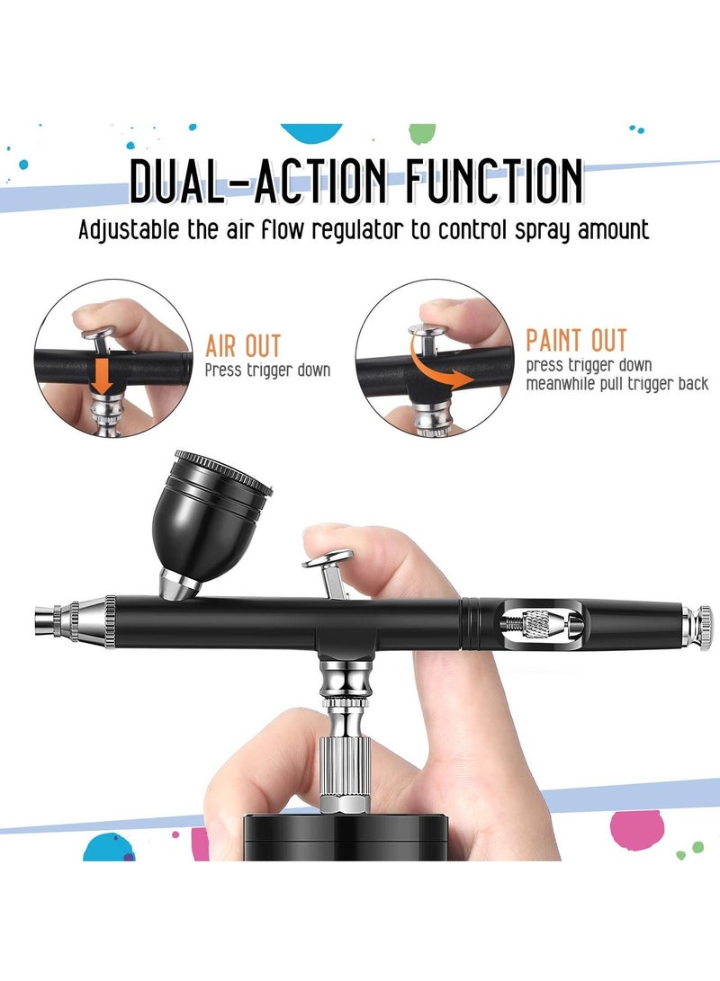 SYOSI Airbrush Kit Mini Air Compressor Airbrush Kit USB Rechargeable Airbrush Dual-Action Cordless Airbrush Rechargeable Mini Air Compressor Airbrush for Cake Nail Makeup  - Image 2