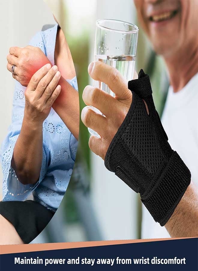 رَوَائِد جبيرة الإبهام ودعامة المعصم لالتهاب المفاصل، التهاب الأوتار، إصبع الزناد، تخفيف الألم – دعم قابل للتعديل للإبهام والمعصم للرجال والنساء، يناسب اليد اليمنى أو اليسرى - Image 4