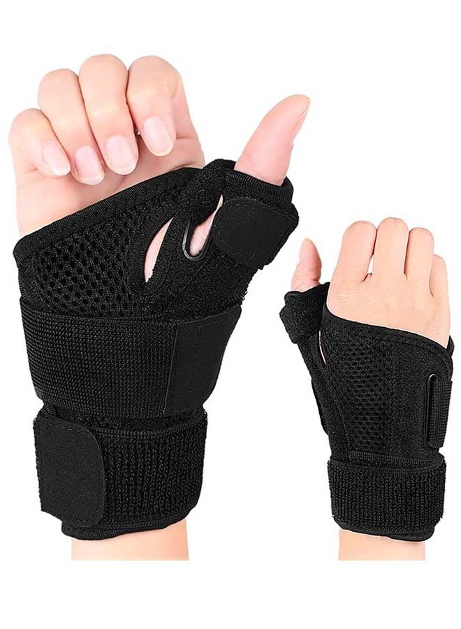 رَوَائِد جبيرة الإبهام ودعامة المعصم لالتهاب المفاصل، التهاب الأوتار، إصبع الزناد، تخفيف الألم – دعم قابل للتعديل للإبهام والمعصم للرجال والنساء، يناسب اليد اليمنى أو اليسرى - Image 1