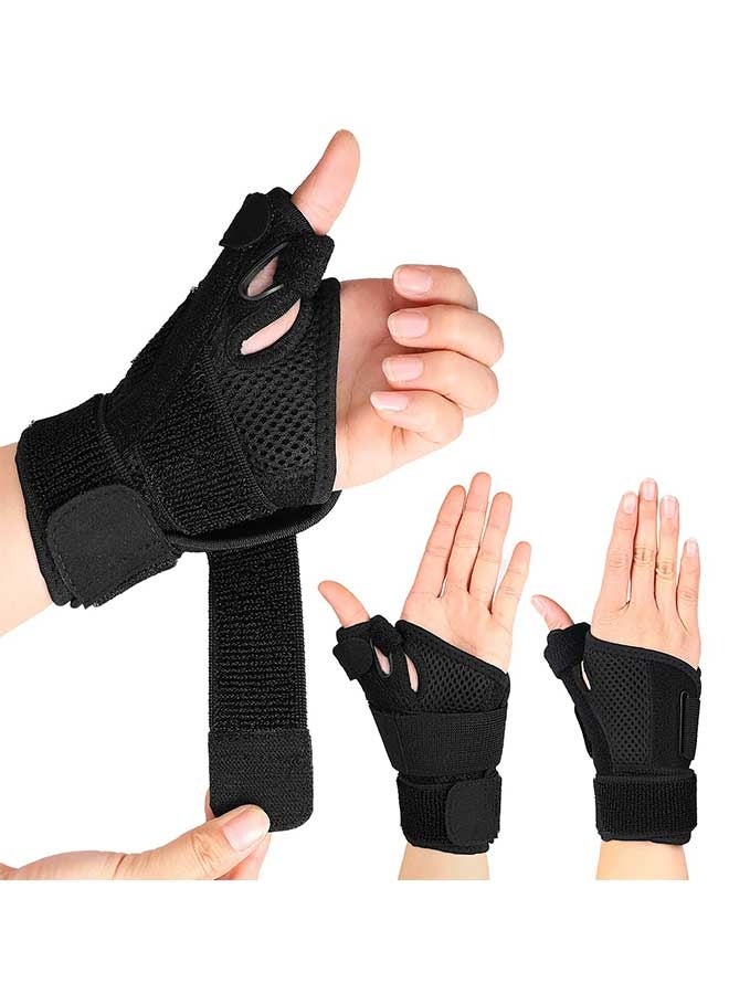 رَوَائِد جبيرة الإبهام ودعامة المعصم لالتهاب المفاصل، التهاب الأوتار، إصبع الزناد، تخفيف الألم – دعم قابل للتعديل للإبهام والمعصم للرجال والنساء، يناسب اليد اليمنى أو اليسرى - Image 2
