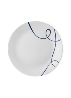 Corelle 6 Pieces Corelle Plate Luncheon From Lea White With Blue Swirl Splash 26 Cm  - Image 1
