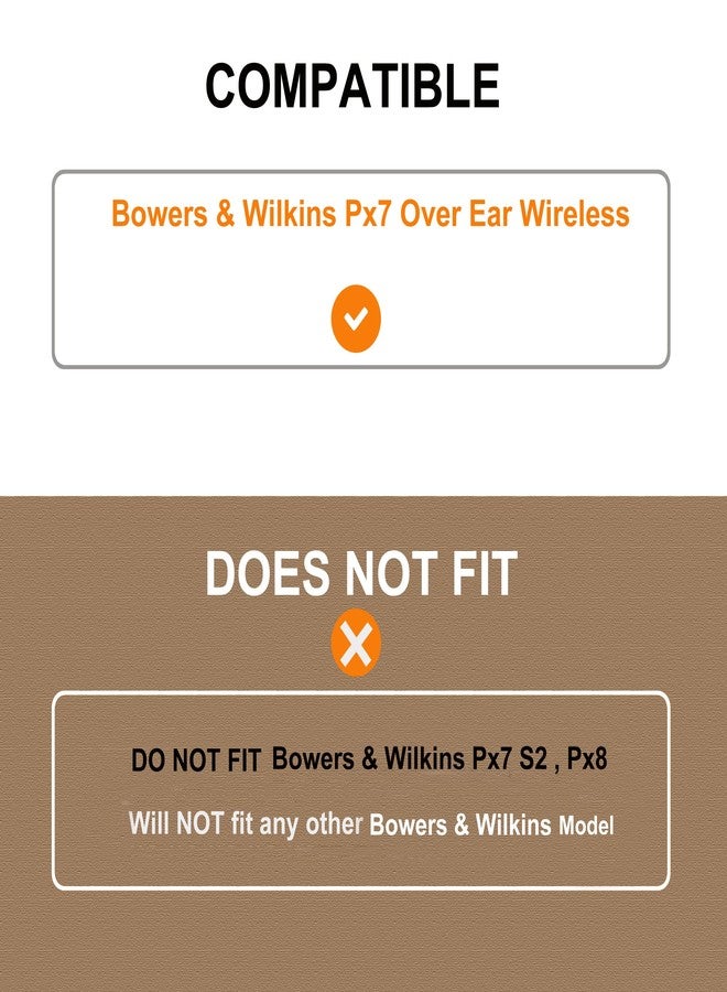 defean وسادات أذن Px7 - وسادات أذن بديلة من ديفين متوافقة مع سماعات الرأس اللاسلكية بلوتوث Bowers & Wilkins Px7 فوق الأذن، رغوة عازلة عالية الكثافة (جلد بروتين أسود) - Image 3