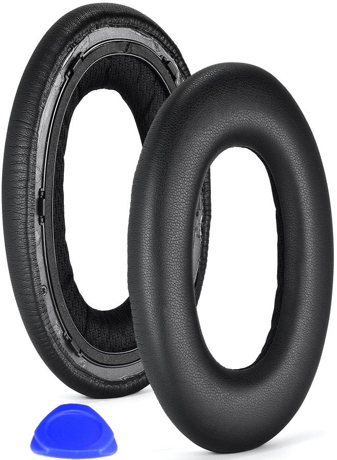 defean وسادات أذن Px7 - وسادات أذن بديلة من ديفين متوافقة مع سماعات الرأس اللاسلكية بلوتوث Bowers & Wilkins Px7 فوق الأذن، رغوة عازلة عالية الكثافة (جلد بروتين أسود) - Image 1