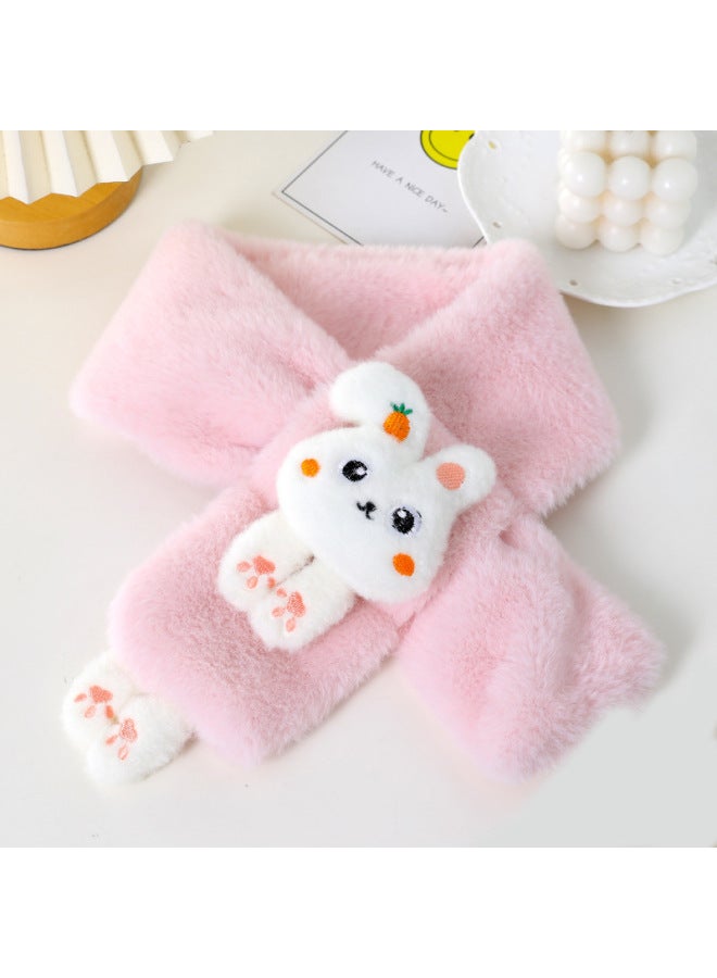 Ruiya Carefully Selects Cartoon Children's Scarves For Autumn And Winter, Plush Warm Cross-neck Scarves For Girls, Boys, And Babies