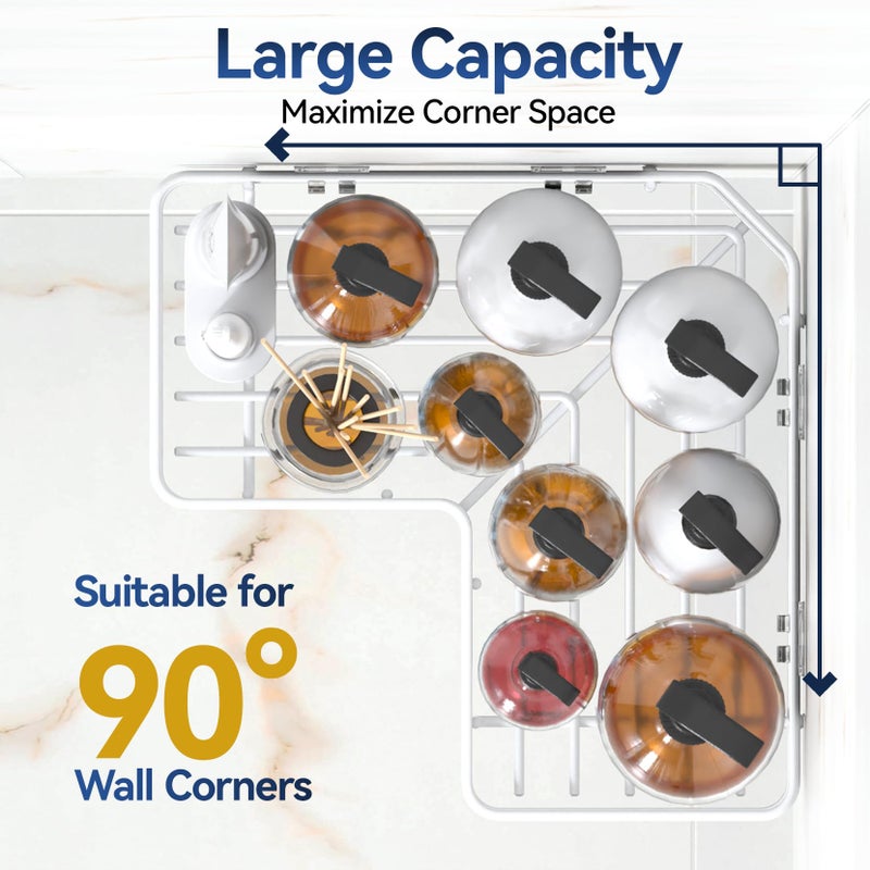 YASONIC Corner Shower Caddy  3-Pack Shower Organization Corner with Soap Holder - 4 Removable Hooks  Self Adhesive Shower Organizer  Large Capacity Rustproof Bath for Bathroom Storage Home Set - White - Image 5