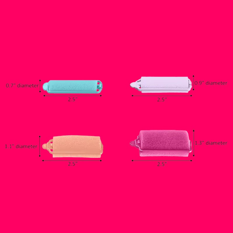 Conair Foam Hair Rollers - 48 Count, Assorted Colors - Heatless Curls, Overnight Curls, Foam Rollers with Storage Case - Image 2