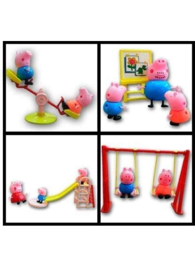 Blinkids Toys Pig Family Playground Park Set with Pig Family Figures, Slide, Swing, See-Saw for Kids/Pretend Playground Set for Kids. Best for Birthday Gifts. - Image 2