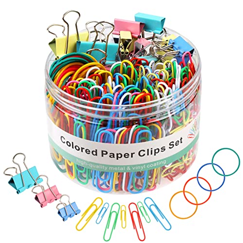 Joyberg 300 Pcs Binder Clips, Rubber Bands, Office Set, Paper Clips, School & Teacher Supplies for Office Desk Essentials (Assorted Sizes) - Image 1